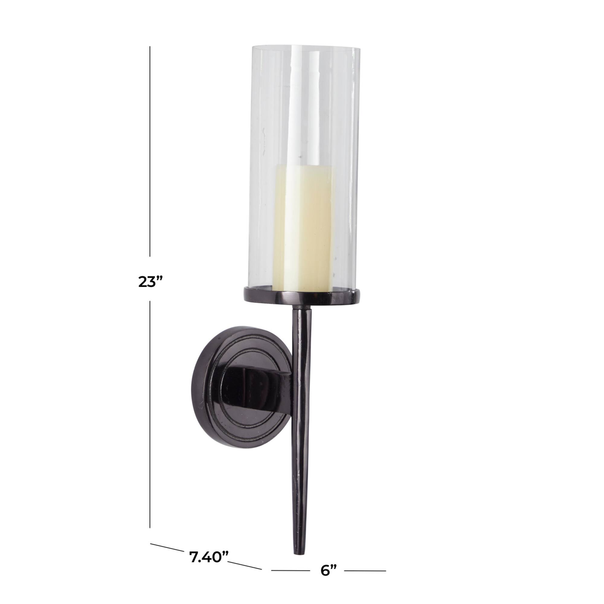 23" Black Modern Wall Sconce